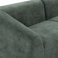 HOMCOM Canapé 3 places en chenille 225 cm, canapé salon rembourré moderne avec assise large, coussin à ressorts, vert foncé(m-11)