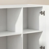 HOMCOM Sideboard Buffet Cabinet, 133 cm Storage Cabinet with 2 Open Shelves, 2 Cupboards and Soft Close Doors, White(m-10)