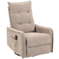 HOMCOM Recliner Armchair, Chenille Recliner Chair with Massage and Heat, 360° Swivel Rocking Manual Recliner, Brown(m-1)