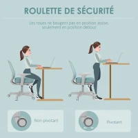 Vinsetto Fauteuil de bureau, chaise de bureau ergonomique en maille, hauteur réglable, 55x48x82,5-94,5cm, vert(m-4)