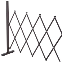 Outsunny Hek Voortuin Flexibel Breedte Scharend Hekwerk 300 Cm Tuin Afscheiding, Bruin(m-8)