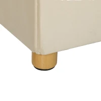 HOMCOM Velvet Upholstered Foldable Ottoman Footrest, Storage Ottoman Bench with Wood Legs for Living Room, Cream White(m-11)