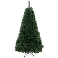 HOMCOM Árbol de Navidad 180 cm Artificial con 888 Ramas Ignífugas, Base Metálica Plegable, Verde(m-1)