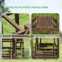 PawHut Suport pentru găini, bârne, rampe, leagăne, pentru 2-3 găini, lemn, maro(m-5)
