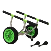 SPORTNOW bootkar, in breedte verstelbaar, draagvermogen tot 100 kg, aluminium, zwart+groen, 79 x 72,5 x 42 cm(m-10)