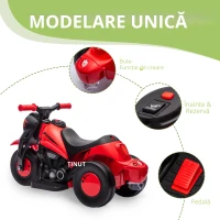 AIYAPLAY Motocicletă electrică pentru copii, 6V cu muzică și bule, 2,5-3 km/h, pentru copii 2-5 ani(m-6)