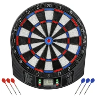 SPORTNOW Elektronisch Dartbord voor 1-8 Spelers, LCD-Display, 6 Dartsets, Kleurrijk(m-11)
