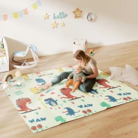 AIYAPLAY Spielmatte Baby 196 x 176 x 1,5 cm faltbar Doppelseitige Krabbelmatte Mehrfarbig(m-2)
