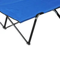 Outsunny Double Camping Cot Bed, with Bag - Blue(m-8)