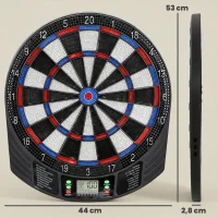 SPORTNOW Elektronisch Dartbord voor 1-8 Spelers, LCD-Display, 6 Dartsets, Kleurrijk(m-3)