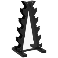 SPORTNOW Halterstandaard voor 10 halters, 5 niveaus, stevig stalen frame, tot 100 kg, zwart, 66 x 35 x 33 cm(m-1)