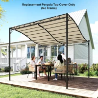 Outsunny Ersatzdach für Pergola Sonnensegel für Terrassenüberdachung Ersatz-Dachplane für 3 x 3 m Pavillon 298x293 cm Cremeweiß(m-10)