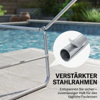 Outsunny Ligstoel liggen ligbank voor buiten stoel relax lounger lounger voor in het bad tweebenig 4 kleuren(m-7)