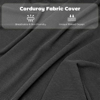 HOMCOM Set of Four Folding Corduroy Seat Chairs - Dark Grey(m-7)