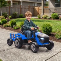 AIYAPLAY Elektrischer Kindertraktor, Aufsitz-Traktor mit Fernbedienung, Soft-Start, für Kinder im Alter von 3-8 Jahren, Blau(m-10)