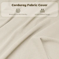 HOMCOM Set of Four Folding Corduroy Seat Chairs, Cream(m-7)