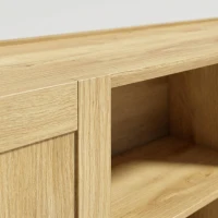 HOMCOM Sideboard Buffet Cabinet, 133 cm Storage Cabinet with 2 Open Shelves, 2 Cupboards and Soft Close Doors, Natural(m-9)