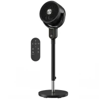 HOMCOM Ventilateur sur pied silencieux 20 dB, oscillation 70°+90°, 8 vitesses, télécommande, minuterie 12H, hauteur réglable(m-12)