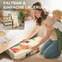 AIYAPLAY Spielmatte Baby 196 x 176 x 1,5 cm faltbar Doppelseitige Krabbelmatte Mehrfarbig(m-7)