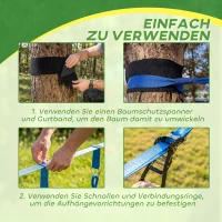 AIYAPLAY Ninja Line Kinder 10m 9-teilig Slackline Set mit 2 Turnringe 3-in-1 Schaukel 2 Kletterstange für 3-8 Jahre Mehrfarbig(m-5)