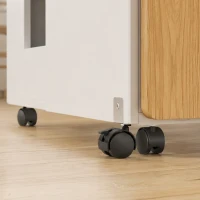 HOMCOM Ensemble table salle à manger pliante avec 4 chaises, table de cuisine avec chaises pour 4 personnes, roulettes, chêne(m-12)