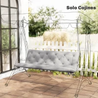 Outsunny Cojín para Banco de Jardín con Respaldo Relleno Grueso y Cintas de Sujeción para Interior y Exterior 150x98x8 cm Gris(m-11)