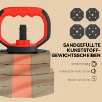 SPORTNOW 6-in-1 Hantelset Kurzhantel Set Kurzhanteln Langhanteln verstellbar 30 KG für Krafttraining Zuhause(m-7)