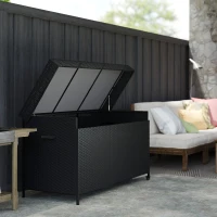 Outsunny 627 L Rattan Storage Box - Black(m-10)
