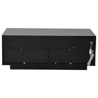 High-Gloss 3-Tier Coffee Table with Removable Tray, Sturdy Center Table with App-Controlled LED Lights, 90L x 45W x 35.5H cm, Black(m-12)