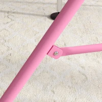 HOMCOM Barre de gymnastique pour enfants, barre horizontale pliable à hauteur réglable avec anneaux de gymnastique, rose(m-9)