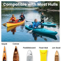 HOMCOM Carrellino da Spiaggia Pieghevole per Kayak e Canoa con Paraurti, in Alluminio e NBR, 70x40x42 cm(m-8)