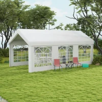 Outsunny Ersatzwand für Bierzelt oder Pavillon, wasserdicht, einfache Montage, 6 x 2 m, Weiß(m-10)