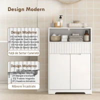 HOMCOM Dulap de sub Attributebaie Compact cu Sertar, 60x30x80 cm, Alb(m-5)