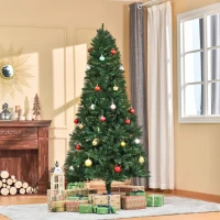 HOMCOM Árbol de Navidad Artificial 210 cm con 1064 Ramas PVC Ignífugo Base Plegable Verde(m-10)