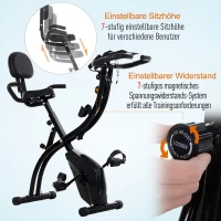 HOMCOM Hometrainer fietstrainer trainingsfiets voor thuis staal wit(m-4)