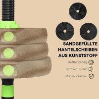 SPORTNOW Verstelbaar halterset 20 kg – halters & lange halter voor krachttraining(m-7)
