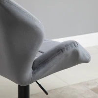 HOMCOM Barkrukken 2-delige set, gestoffeerde barkruk met metalen frame, rugleuning, fluweelachtige look, in hoogte verstelbaar, 360° draaibaar(m-8)