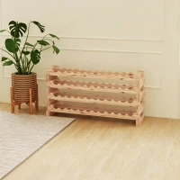HOMCOM Casier à bouteilles pour 48 bouteilles, étagère à vin avec 4 niveaux modulable, 114×28×56,5cm, bois naturel(m-2)