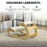 HOMCOM Ergonomischer Kniestuhl, Kniehocker mit 6 verstellbaren Einstellungen, Basis aus Holz Cremeweiß(m-7)