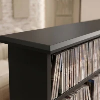 HOMCOM Mueble de almacenaje 1 032 CDs / 594 DVDs, estantería multimedia, 24 compartimentos y 18 estantes ajustables, negro(m-10)