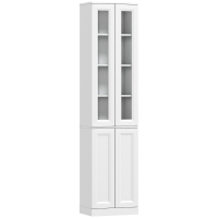 HOMCOM Mueble de Baño 6 Niveles con 4 Puertas de Cierre Suave y Estantes Regulables Blanco