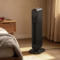 HOMCOM 2000W Ceramic Electric Heater with Fan, Timer, Oscillation - Black(m-8)