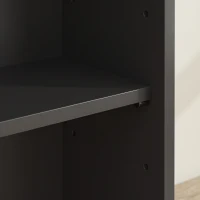 HOMCOM Mobile da bagno in bambù a 3 livelli con portarotolo, 78 cm, nero(m-9)