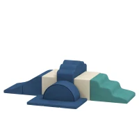 AIYAPLAY Juego de 7 Bloques de Espuma para Niños Bloques de Psicomotricidad con Base Antideslizante para 0,5-3 Años Azul Oscuro(m-14)