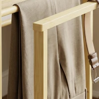 HOMCOM Bamboe kledingrek op wielen, compact, met hangers, ophangstangen, opbergvak en onderrek, eikenlook(m-10)