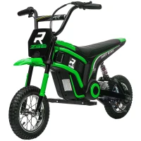 HOMCOM Moto cross électrique enfant moto électrique enfants moteur 350 W batterie 12V 8-16 km/h pneus gonflables 12'' vert(m-12)