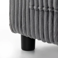 HOMCOM 2-zits slaapbank, ribfluwelen bekleding, om te vormen tot bed, 2 kussens, zijvakken, 157 x 190 cm, donkergrijs(m-13)