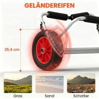 Kajaktrolley kanotrolley surftrolley opvouwbare boottrolley met riem luchtbanden tot 90 kg(m-4)