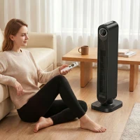 HOMCOM 2000W Ceramic Electric Heater with Fan, Timer, Oscillation - Black(m-14)