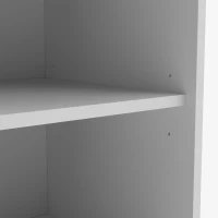 HOMCOM Slim Bedside Table Set of 2, Narrow Bedside Cabinet with Open Cubbies and Cupboard for Bedroom Living Room, White(m-12)